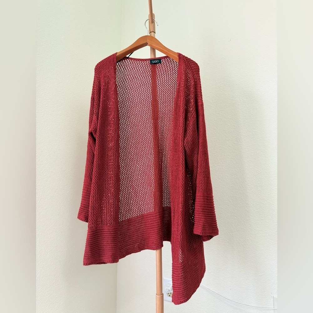 Gigio USA Rust Red Open Knit Cardigan Women’s Size Large